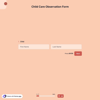 Child Care Observation Form