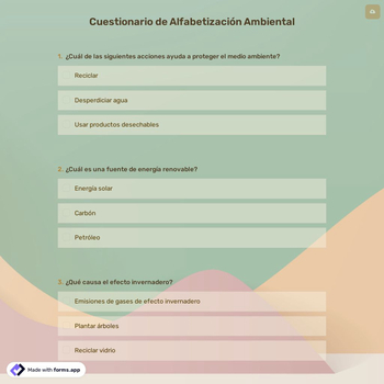 Cuestionario de Alfabetización Ambiental