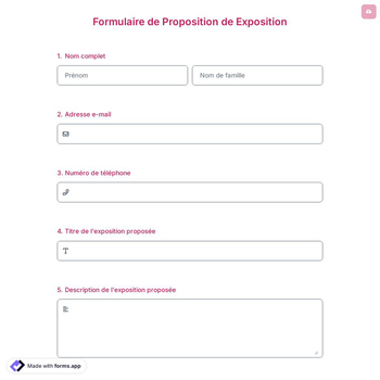 Formulaire de Proposition de Exposition