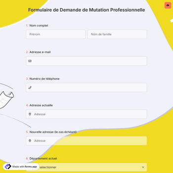 Formulaire de Demande de Mutation Professionnelle