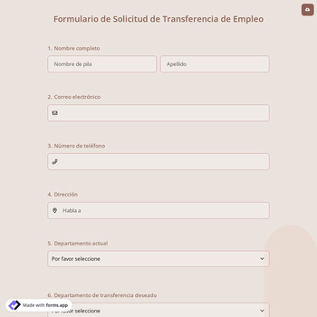 Formulario de Solicitud de Transferencia Empleo