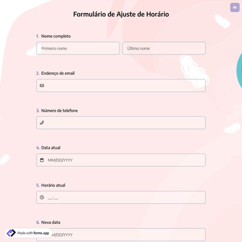 Formulário de Ajuste de Horário