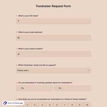 Fundraiser Request Form