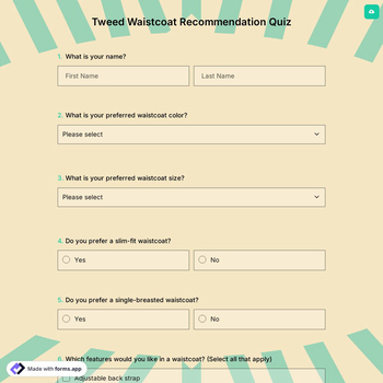 Tweed Waistcoat Recommendation Quiz