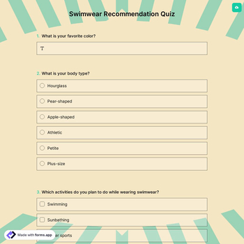 Swimwear Recommendation Quiz