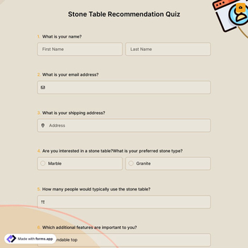 Stone Table Recommendation Quiz