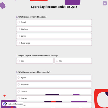 Sport Bag Recommendation Quiz