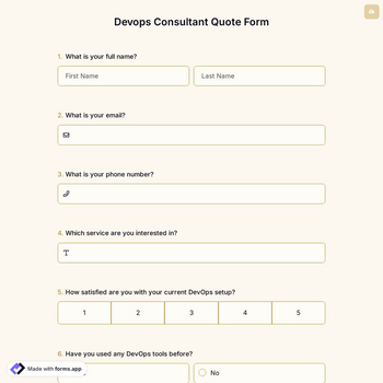 Devops Consultant Quote Form
