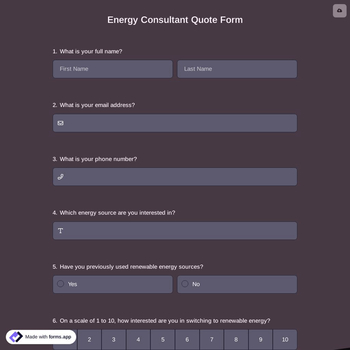 Energy Consultant Quote Form