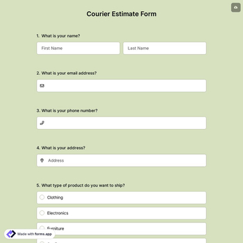 Courier Estimate Form