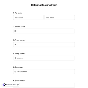 Catering Booking Form