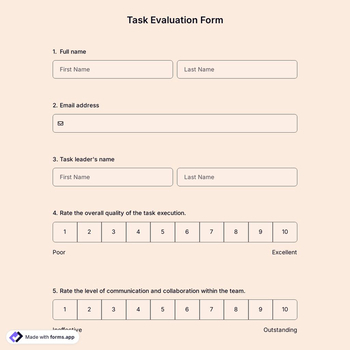 Task Evaluation Form