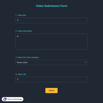 Video Submission Form