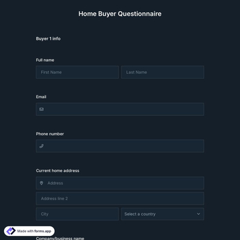 Home Buyer Questionnaire