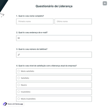 Questionário de Liderança