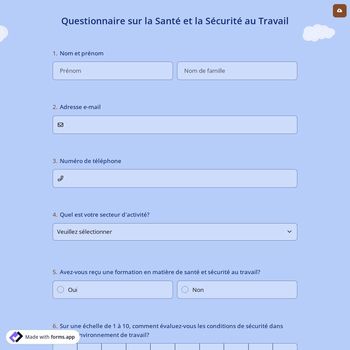 Questionnaire sur la Santé et la Sécurité au Travail
