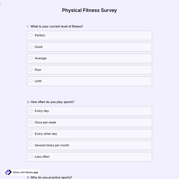Physical Fitness Survey