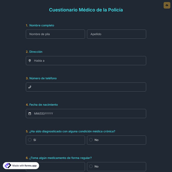 Cuestionario Médico de la Policía