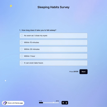 Sleeping Habits Survey