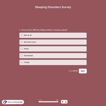 Sleeping Disorders Survey