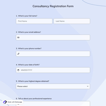 Consultancy Registration Form