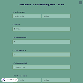 Formulario de Solicitud de Registros Médicos