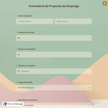 Formulário de Proposta de Emprego