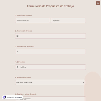 Formulario de Propuesta de Trabajo