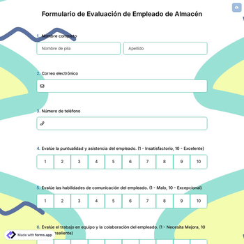 Formulario de Evaluación de Empleado de Almacén