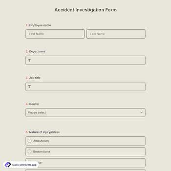 Accident Investigation Form