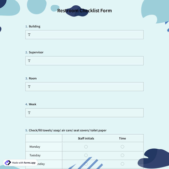 Restroom Checklist Form