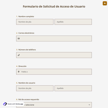 Formulario de Solicitud de Acceso de Usuario