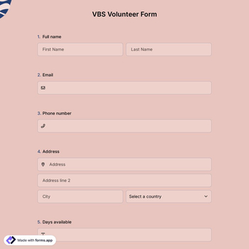 VBS Volunteer Form