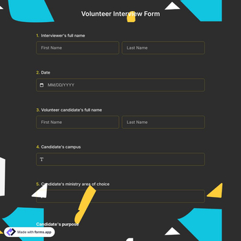 Volunteer Interview Form