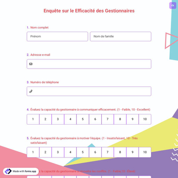 Enquête sur le Efficacité des Gestionnaires