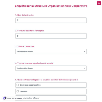 Enquête sur la Structure Organisationnelle Corporative