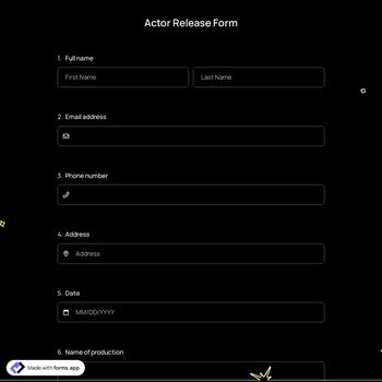 Actor Release Form