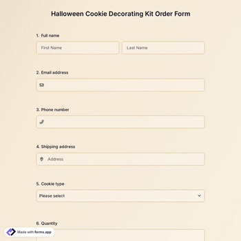 Halloween Cookie Decorating Kit Order Form