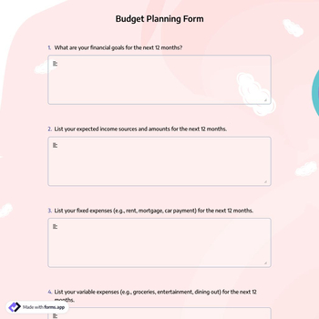 Budget Planning Form