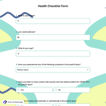 Health Checklist Form