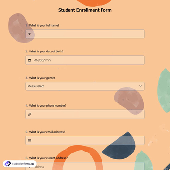 Student Enrollment Form