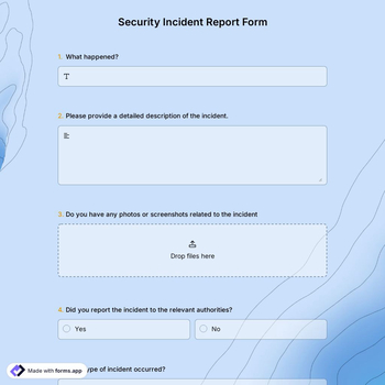 Security Incident Report Form