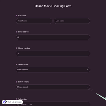 Online Movie Booking Form