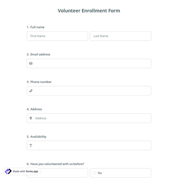 Volunteer Enrollment Form
