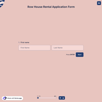 Row House Rental Application Form