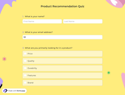 Product Recommendation Quiz