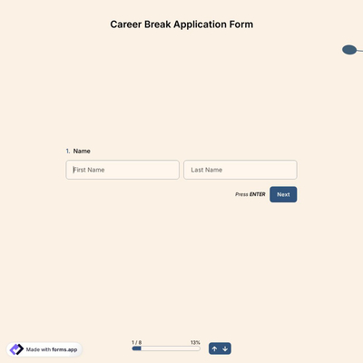 Career Break Application Form Template