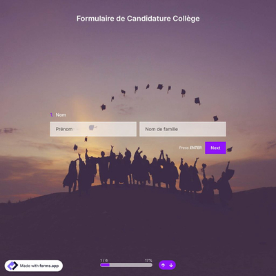 Modèle de Formulaire de Candidature Collège