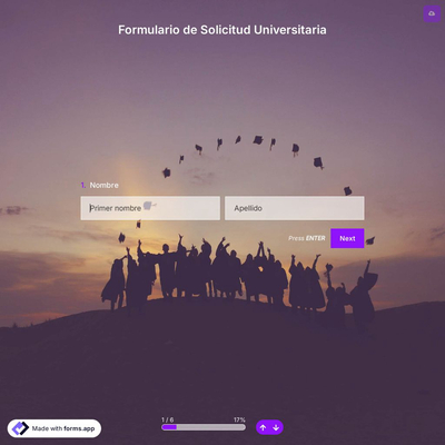 Plantilla de Formulario de Solicitud Universitaria