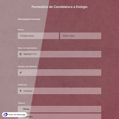 Modelo de Formulário de Inscrição para Estágio